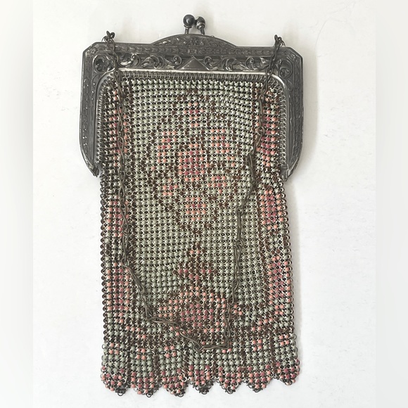 Vintage 1920s Whiting and Davis Mesh Chainlink Flapper Purse Bag - Picture 6 of 13